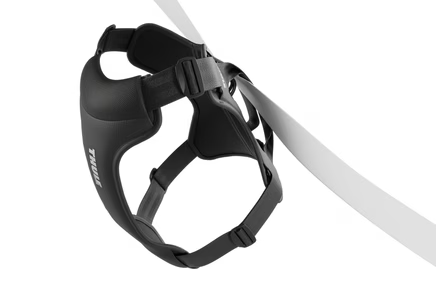 mocowanie szelek thule cappy pasami w samochodzie