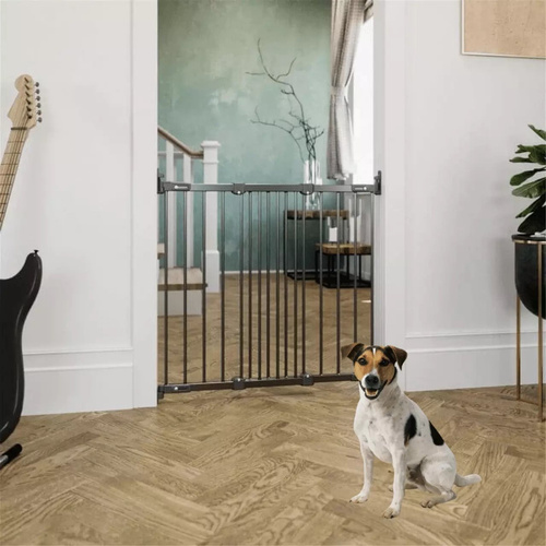 DogSpace - Molly -  przykręcana bramka dla psa, czarna (67-105.5cm)