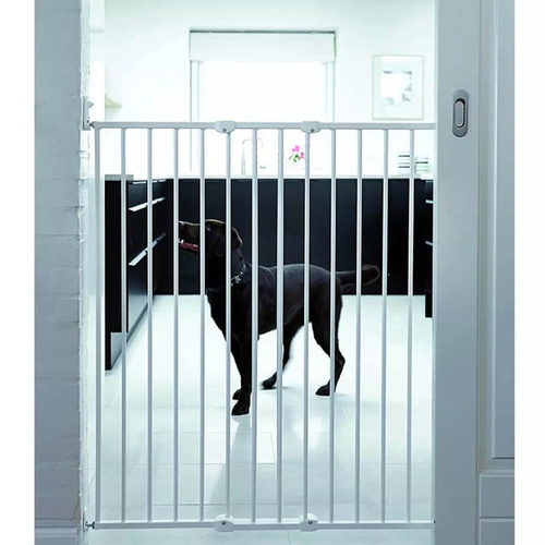 DogSpace - Charlie – bardzo wysoka, przykręcana bramka dla psa, biała (63.5-107cm)