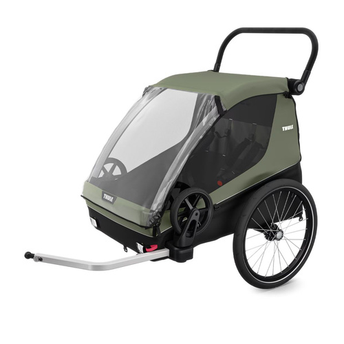 Thule Courier - przyczepka rowerowa - podwójna, vintage green