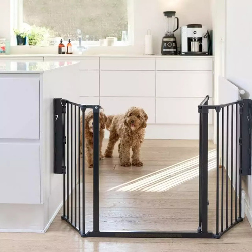 DogSpace - Max M - przykręcana bramka dla psa, czarna (90-146cm)
